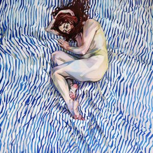 Suspension on a structure of lines - 100 x 100 cm