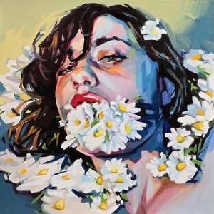 Llego a tus rincones llenos de flores  (I reach your corners filled with flowers) - 30 x 30 cm