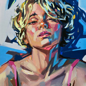 Blue and Pink Cut - Oil on canvas - 30 x 21 cm.