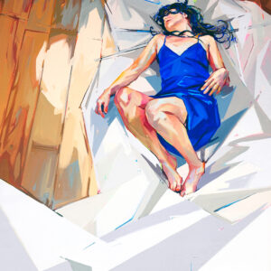 Geometry, Cobalt, and Body - 100 x 81 cm