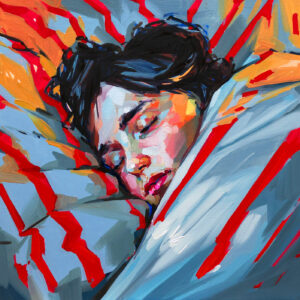 Red Between Dreams - 30 x 30 cm